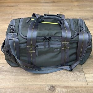Nike Nylon Duffel Bag Weekender Gym Grey‎ Neon Yellow Travel